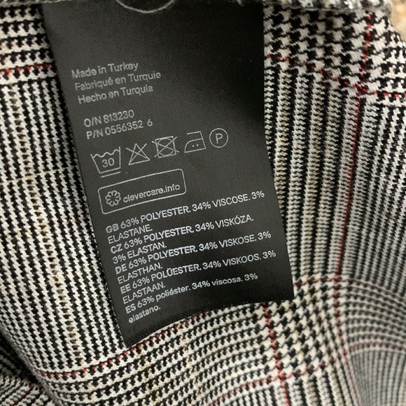 H&M Plaid Gingham Picnic Mini Dress Balloon Sleeve Size 10 - Picture 7 of 7